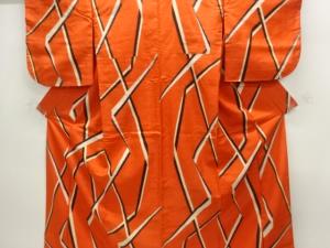 大正ロマン　抽象模様織り出し銘仙着物